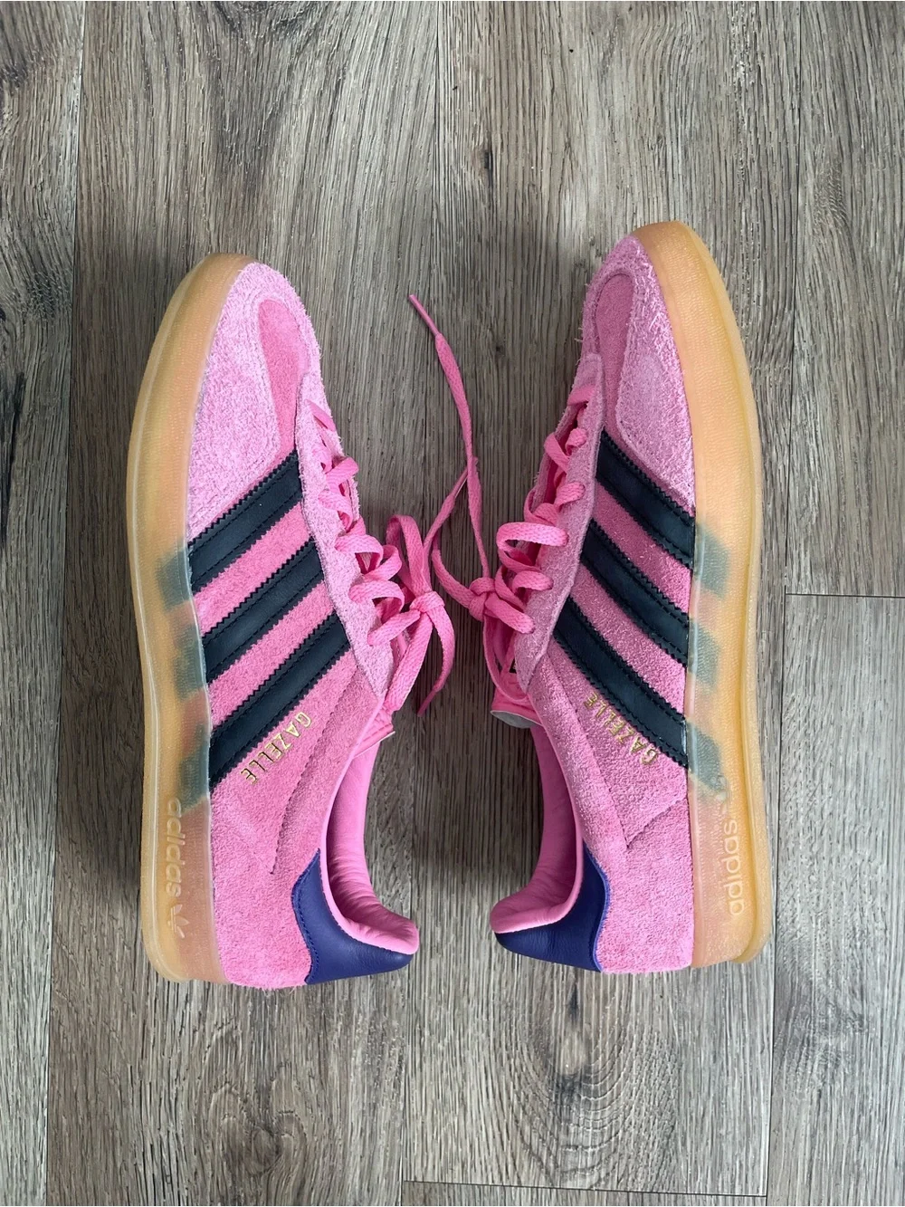 Women Size 8 Adidas Gazelle Bliss Pink Purple Shoes - Picture 2 of 8